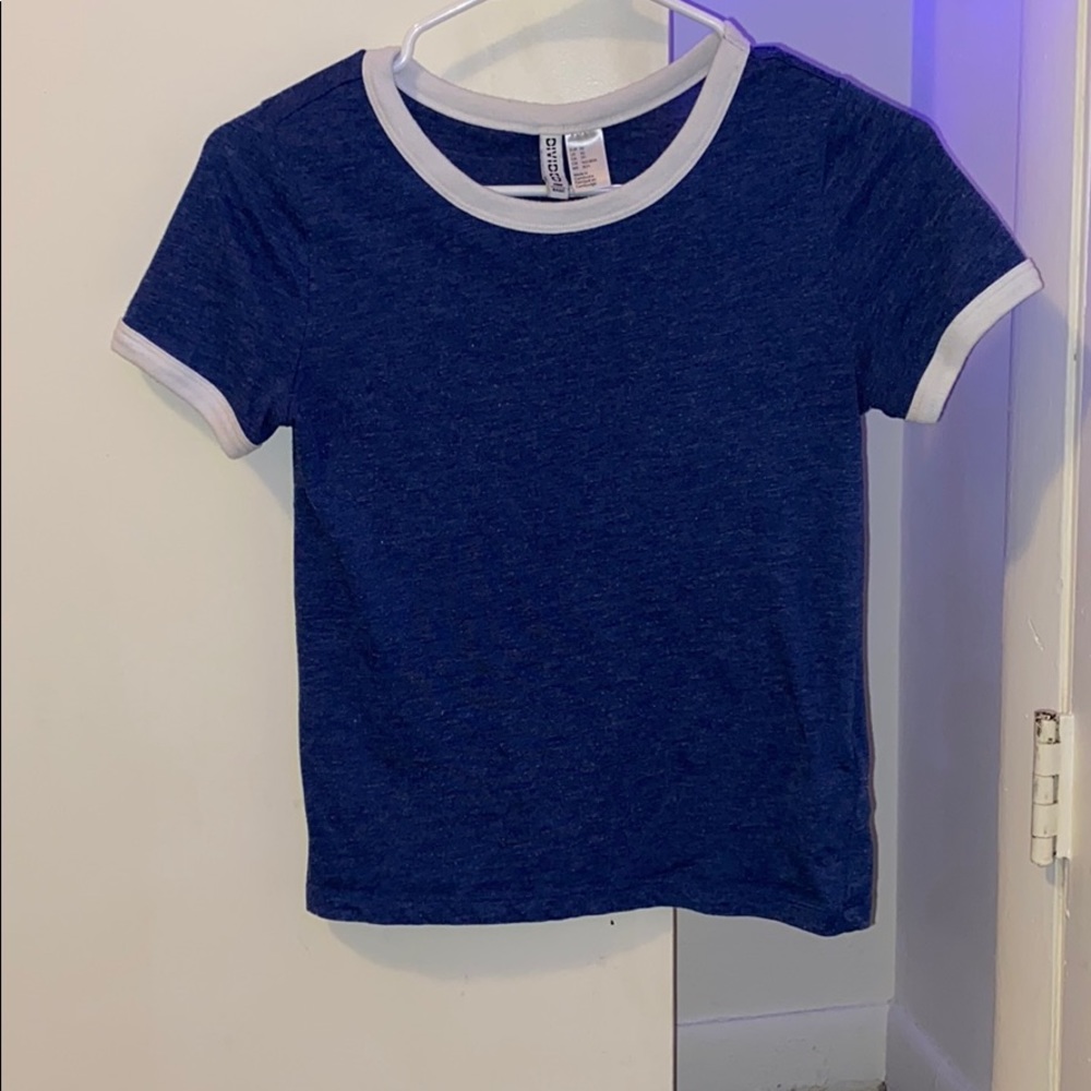 Blue baseball tee